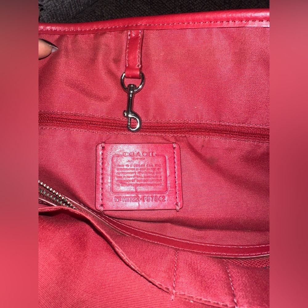 Used coach tote red and brown - Picture 2 of 10
